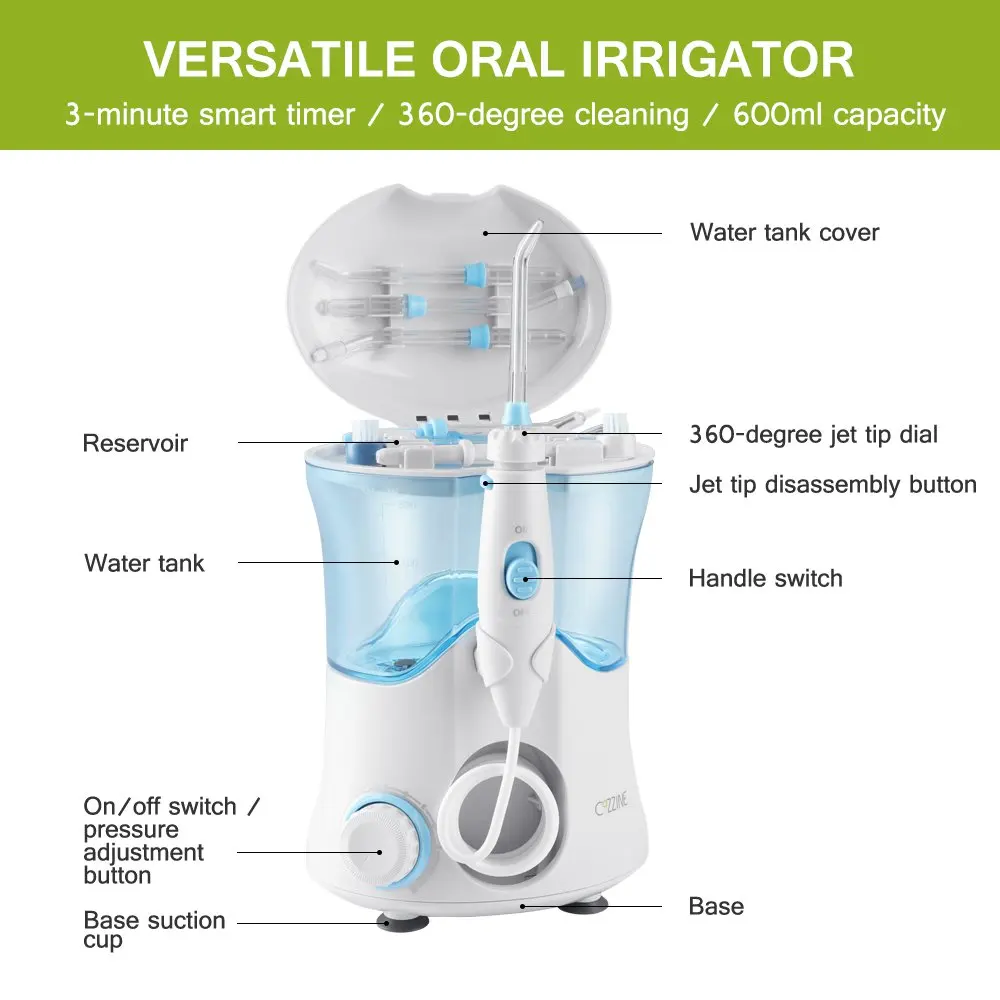 COZZINE FC169 600 мл полости рта водяной ирригатор водяной Флоссер Портативный ирригатор полости рта IPX4 Водонепроницаемый Ирригатор для полости рта