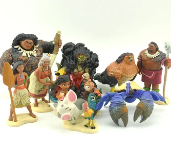 

6-10cm 10pcs/lot Anime movie PVC Moana action figure set collectible model toys for kids best kids toy