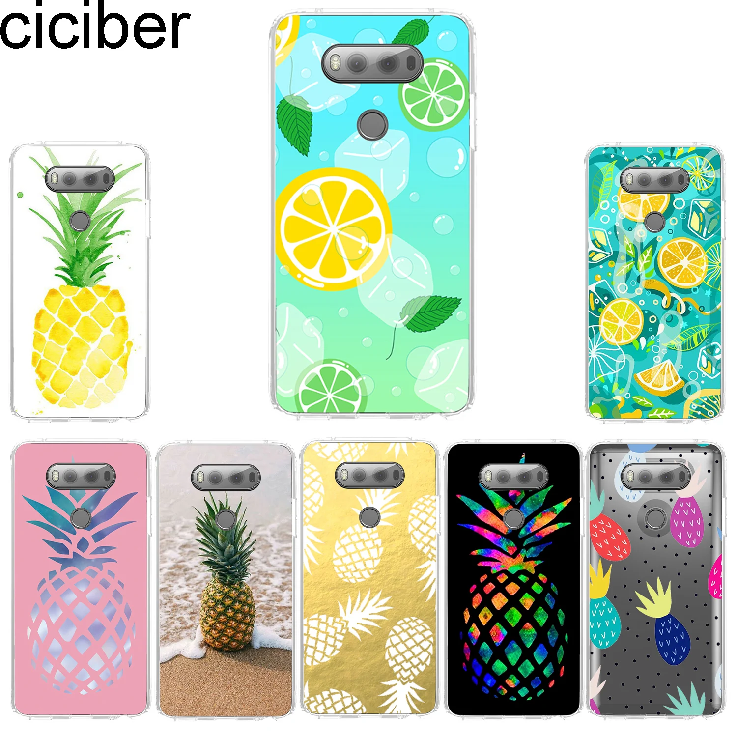 ciciber for LG G7 G6 G5 G4 V40 V35 V30 V20 Phone Case K11 K10 K9 K8 K7 K4 2018 2017 X Power 3 2 Q Stylus 6 7 Pineapple |