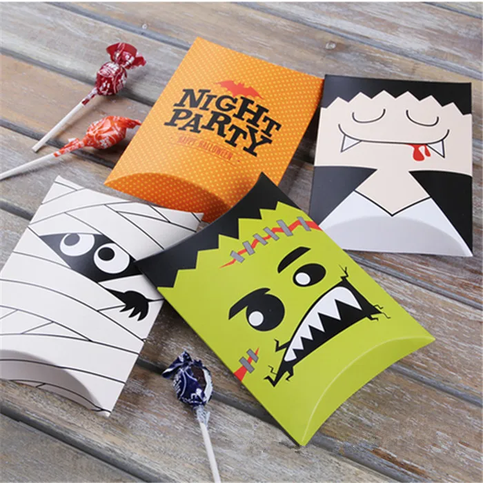 

14*9.4*2.8cm Halloween Candy Box Cookie Biscuit Dessert Packing Box Halloween Party Favor Supply 100pcs/lot Free shipping