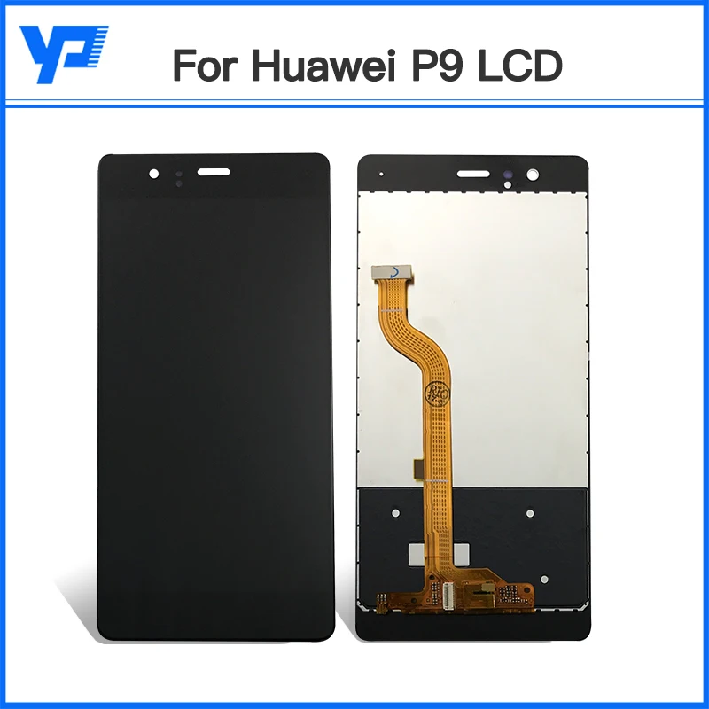 

For huawei p9 100% original quality 5.2inch full lcd display+touch screen digitized with frame black/white/gold free shipping