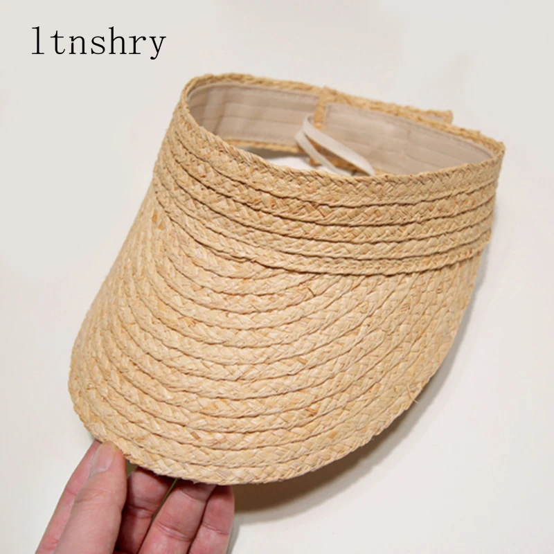 2019 الصيف بسيطة السيدات uv لفة ظلة الكورية الإناث قبعة من القش قبعة الشمس قناع واقية من الشمس الشاطئ قبعة أزياء النساء قبعة الجملة