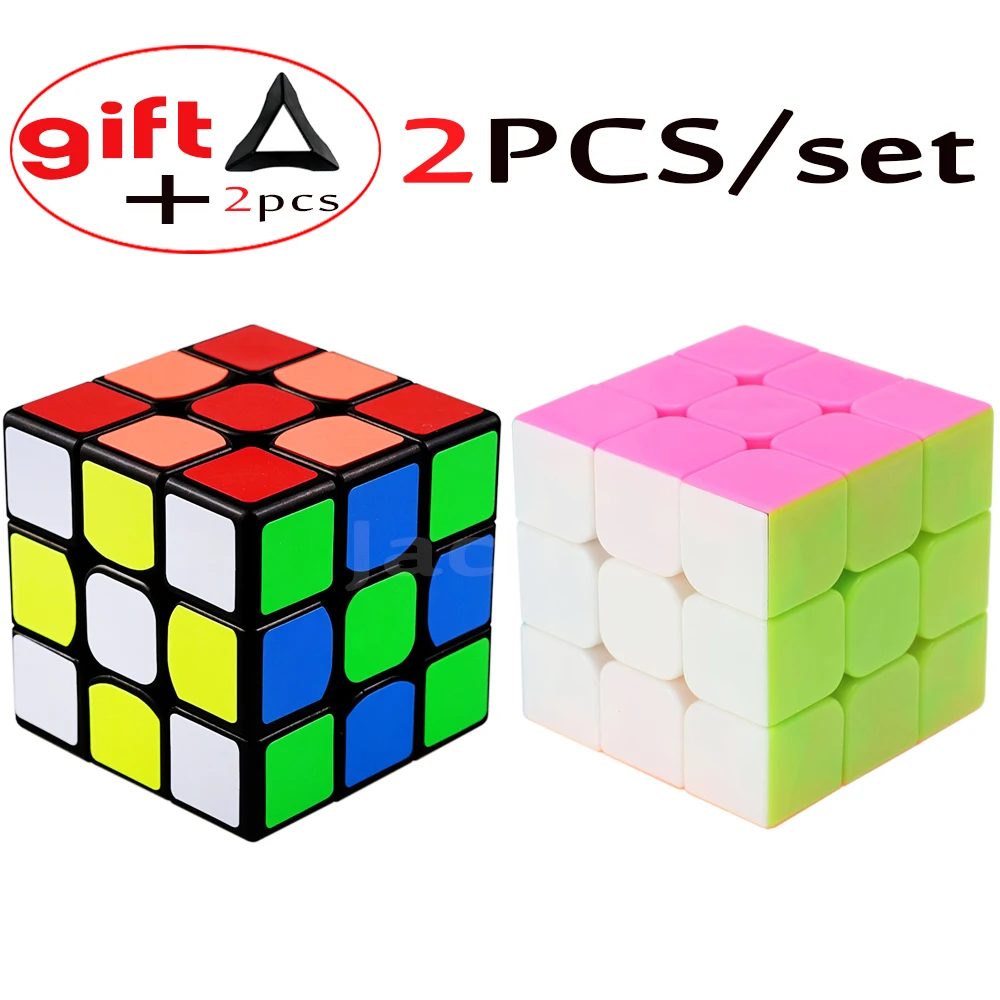 2 шт./компл. YJ Professional 3*3*3 магические кубики YongJun 3x3x3 3 слоя куб скорость Guanlong Cubo Megico два Куба-подставки держатели в подарок