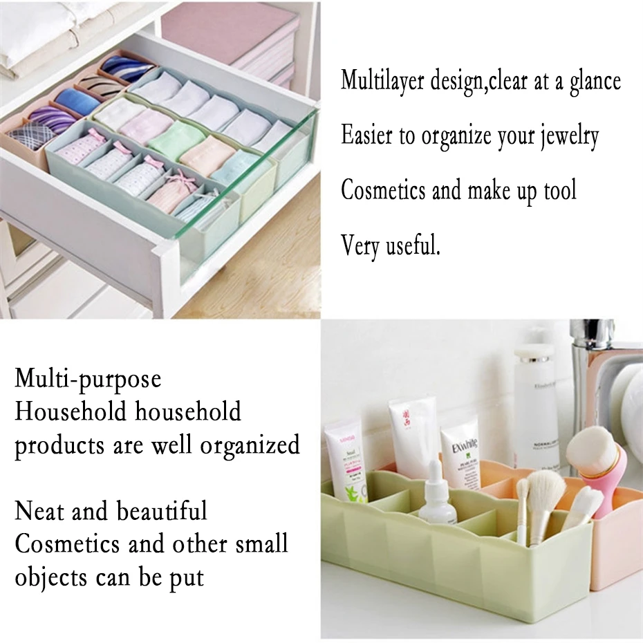 Fashion Plastic Drawer Closet Storage Box Underwear Socks Tie Cosmetic Organizer Jewelry Cosmetic Socks Multifunctional Finishing Box (4)
