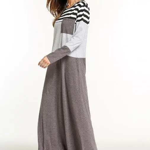 Мусульманское длинное платье в полоску Abaya кимоно туника свободный стиль Jubah Ramadan