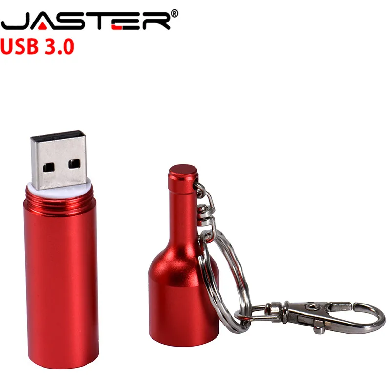 JASTER креативные металлические USB 3,0 флешки винные бутылки флэш-накопитель 128 Гб 64 ГБ 32 ГБ 16 ГБ 8 ГБ Memoria Stick USB диск свадебные подарки