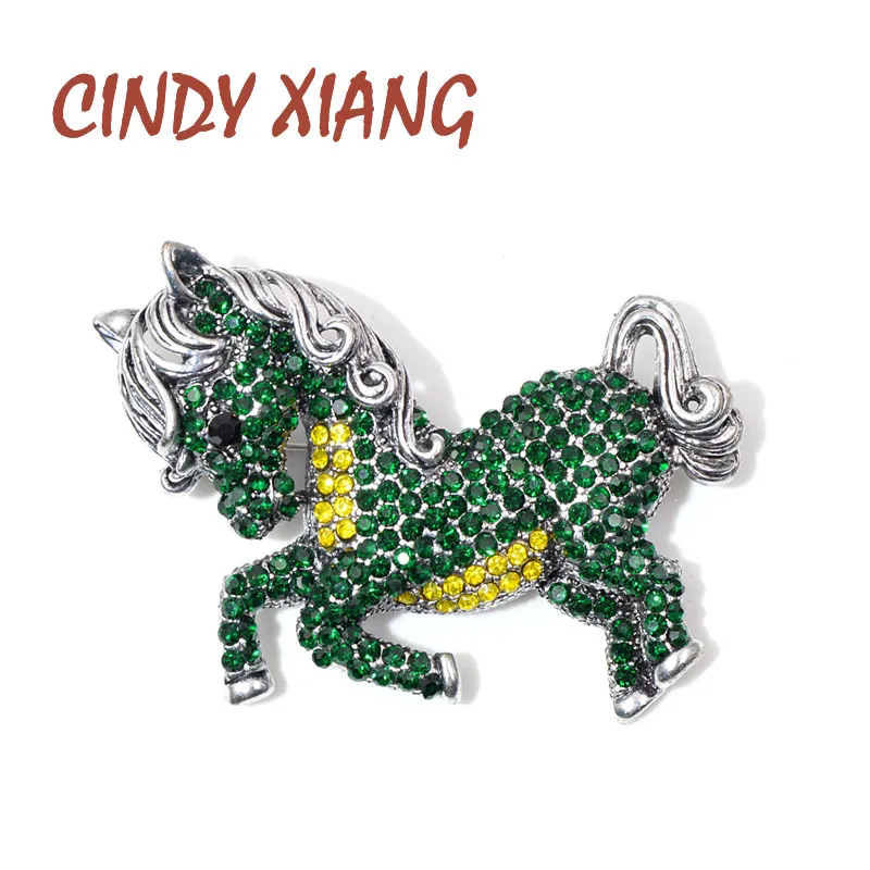 CINDY XIANG стразы ярко зеленая Женская винтажная маленькая милая брошь булавка