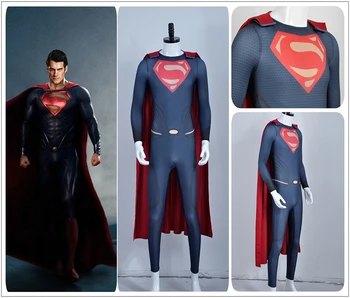 

Movie Superman Cape Lycra Spandex Cool Male Superhero Kent Kal-El Cosplay Costume For Adult Party Woman Dress Skirt Fashion
