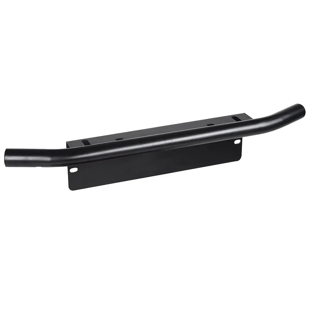 Black Aluminum 23inch universal Bull Bar Type Front Bumper for Working Light License Plate Mount Bracket Holder Offroad Light Bar Car SUV Front Bumper License Plate Mount Bar LED Work Light Light Bar Bracket (10)
