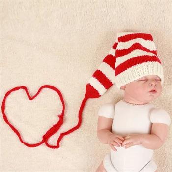 

Baby Birthday Photo Props Newborn Infant Wool Knitted Christmas Costume Hat Photography Prop 0 to 6 Months Crochet Knit Girl Boy