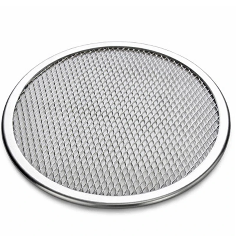 Aluminum Pizza Pan Silver 25.5cm Bakeware Pastry Mould Bread W/ Holes Kitchen Cooking Tool Home Restaurant Round