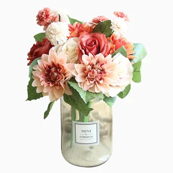 

Beautiful Rose Peony Artificial Silk Flowers small bouquet flores home party spring wedding decoration mariage fake Flower