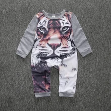 New Arrival Soft Newborn Kids Clothing Baby Boys Girls Cllothes Cartoon Tiger Printed Infant Cotton Romper Clothes Outfit Gifts