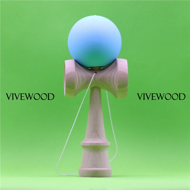 

Updated Rubber Kendama,Sky Blue Rubber Tama, Updated Beech Ken with bigger CUP,18CM VIVEWOOD Kendama version 2.0,Assembly Ken