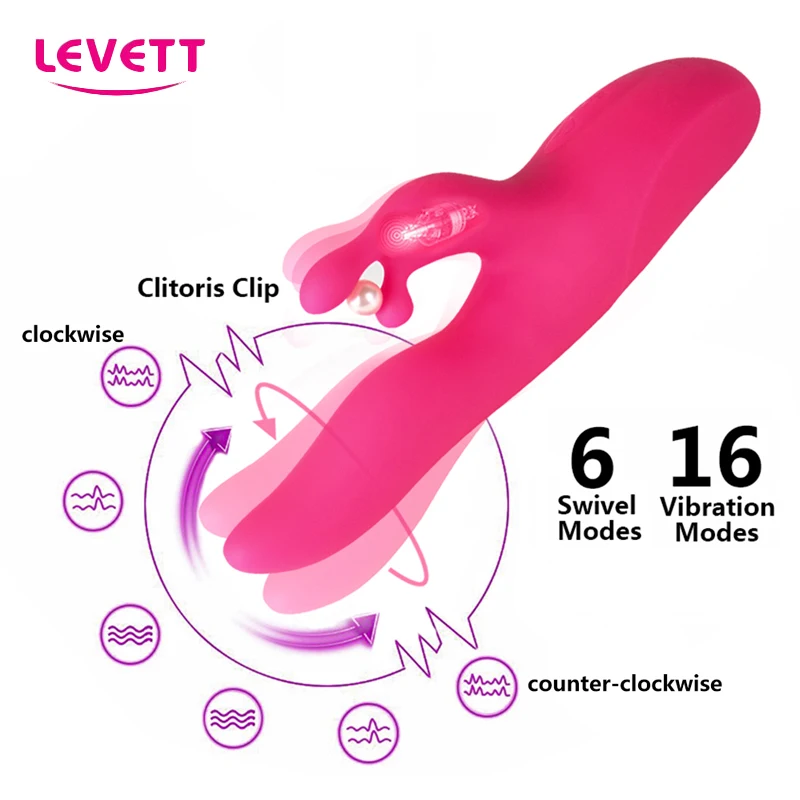 LEVETT 6 Modes Rotating Rabbit Vibrator 16 Modes Vibrating G spot Anal Vagina Clitorial font b