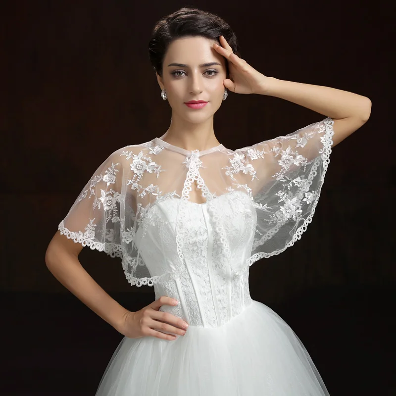 2017 Elegant Appliques Lace Edge Cape Small Shawl Waistcoat Cardigan