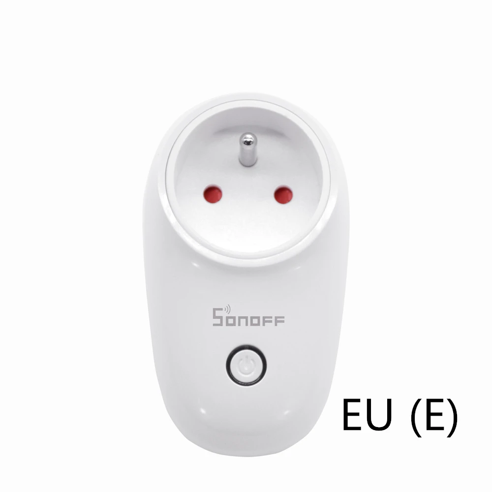 SONOFF S26 UK/EU type-F wifi умная розетка, светильник, розетка, таймер, 220 В, беспроводной пульт дистанционного управления Alexa Google Home