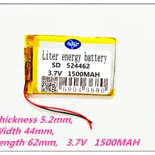 524462 3,7 V 1500 MAH литий-полимерный аккумулятор Li-po Li ion Перезаряжаемые Батарея клетки для Mp3 MP4 MP5 gps Мобильный bluetooth