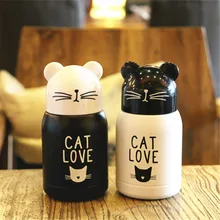 200ML Mini cute Cat Stainless steel Vacuum Thermos coffee mug Portable Pocket Creative Cat mug water bottle Birthday gift thermo