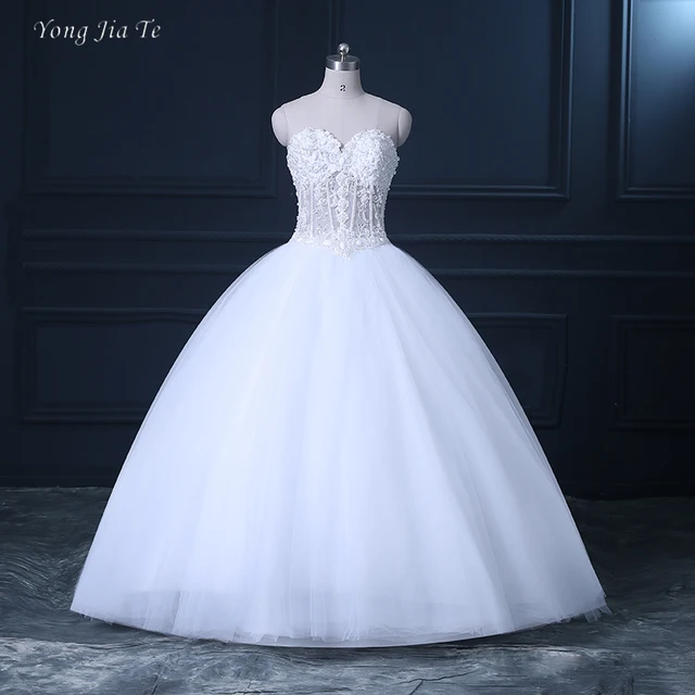 2017 nuevos vestidos de boda para las mujeres sin tirantes piso