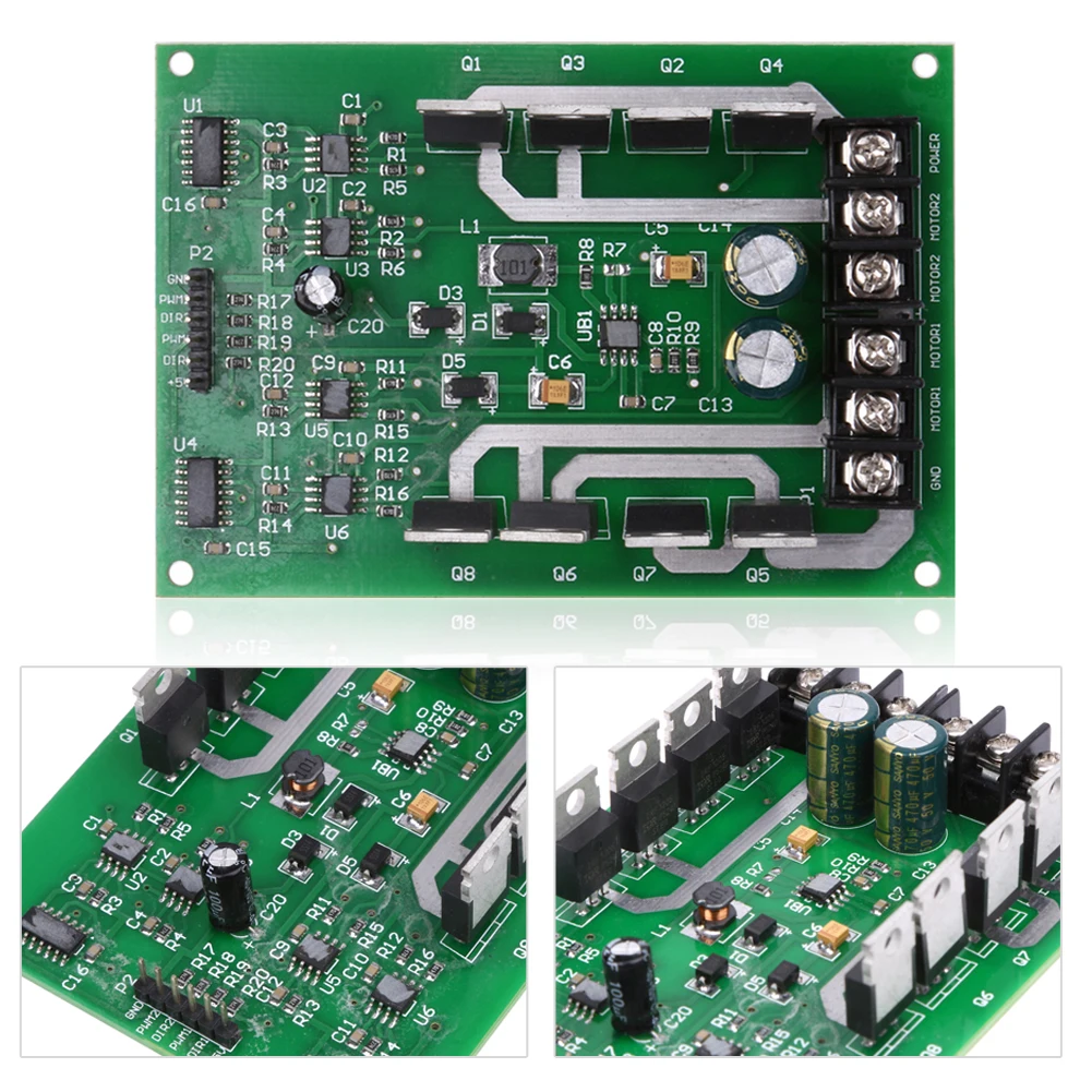 

Dual Motor Driver Module Board H-bridge DC MOSFET IRF3205 3-36V 10A Peak30A