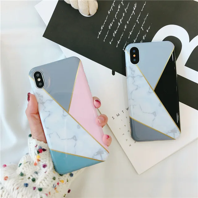 

For iphone X case Candy Color Marble Phone Case for iphone 8 8Plus Glossy TPU case for iphone 6 6plus 7 7plus Protective shell