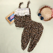 Toddler Kids Girls Clothes Fashion Summer Kids Girl Leopard Vest Top Shorts 2PCS Outfit Clothing Set