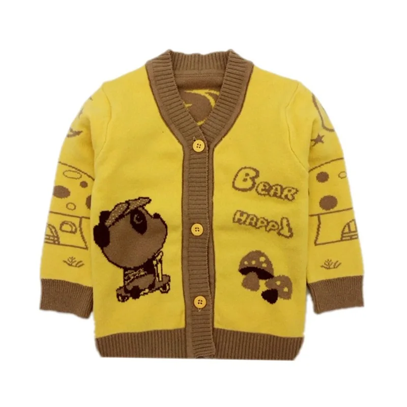 Bear Knitted Baby Sweater Infant Boys Sweater Cardigan Long Sleeve V-Neck Baby Sweater For Girls Autumn Winter Baby Boy Clothing (5)