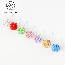 

Muse Rose Women Stud Earring 925 Sterling Silver Multi-Colors With Shining Cubic Zirconia Best Gift For Self Friends Family