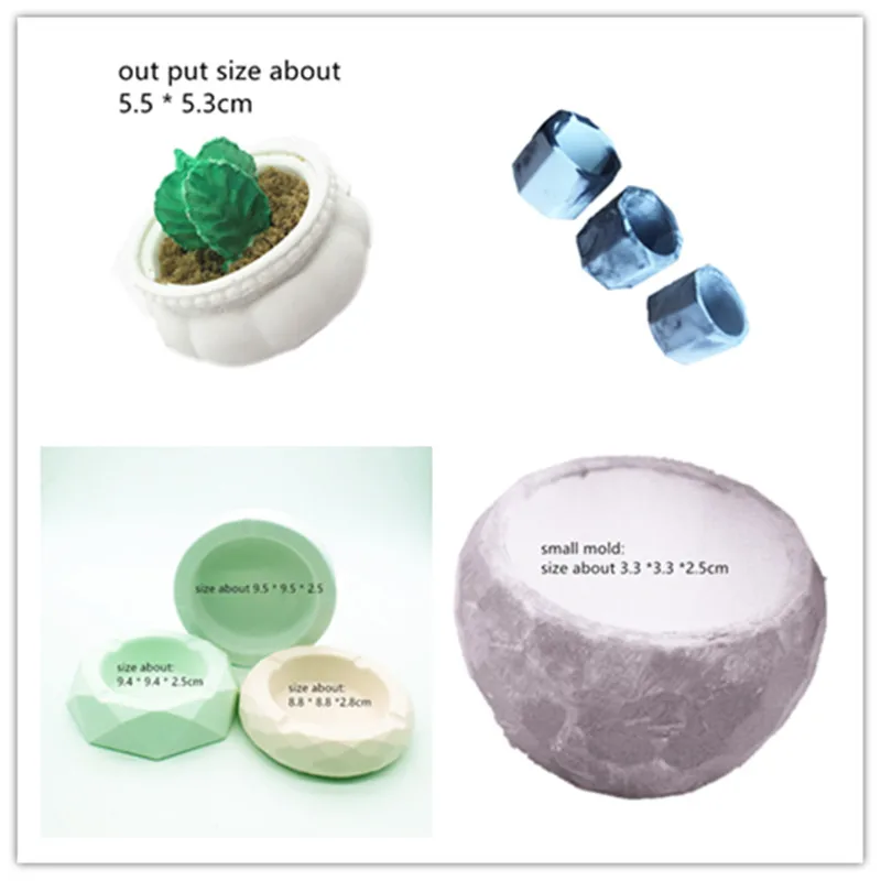 

DIY cement flower pot silicone mold hand made Craft Ceramic Clay Bottle Ashtray Mould Silicon Ice Shot Glass Molds