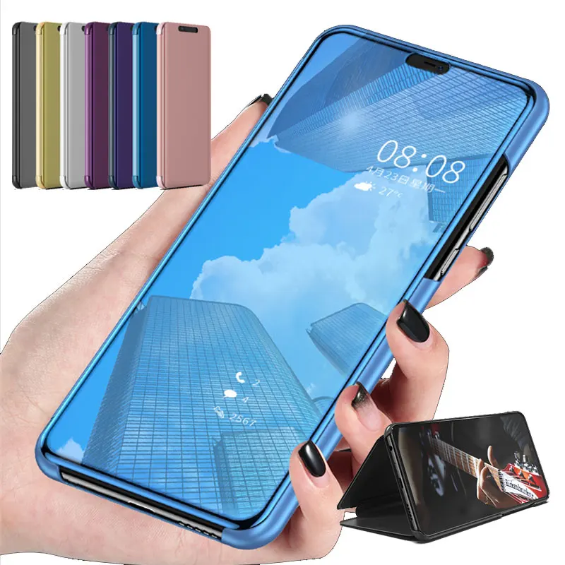 

Luxury Smart Mirror Flip Case For Xiaomi Mi8 Mi 9 SE Mix3 Mi9 Mi 8 lite Redmi Note 7 Note5 5A Note4X note7 Clear View Cover Case
