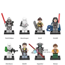 TMGT X0132 100 шт./лот Кирпичи Строительные блоки Снеговик Инквизитор Rowan NAARE Kordi Darth Malg детские игрушки