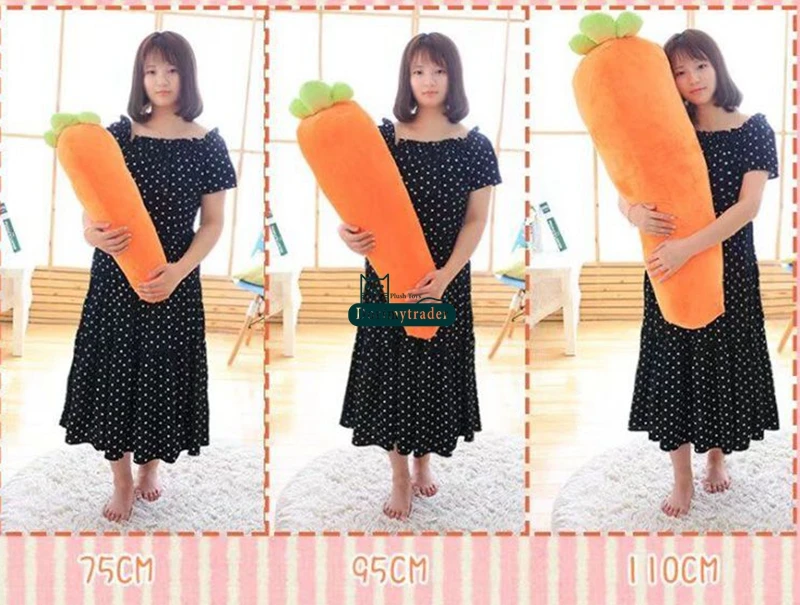 Dorimytrader Cuddly Soft Cartoon Carrot Plush Doll Toy Realistic Carrots Pillow Cushion Vegetables Toys 41inch 105cm DY61775(5)