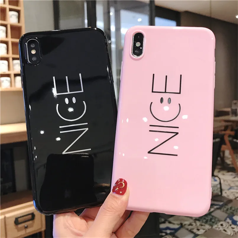 WLMLBU Silicone Feather Case For iPhone 7 8 Plus XS Max XR Xs Letter Phone Cases For iPhone X 8 7 6 6S Plus Soft TPU Back Cover