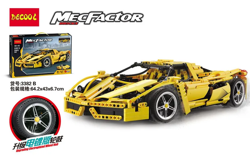 DECOOL 3382/3423/3424 technic formula speed Champions racer car sets model building blocks city avion MOC F1 Enzoed