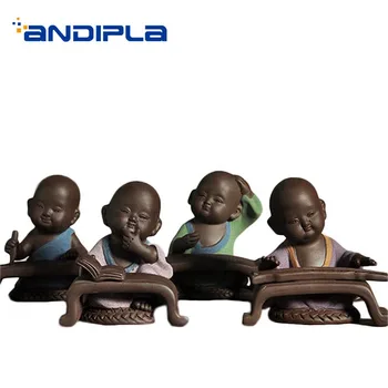 

Yixing Authentic Purple Clay Cute Monk Tea Pet Handmade Raw Ore Zisha Crafts Home Tea Ceremony Accessories Souvenir Decorations