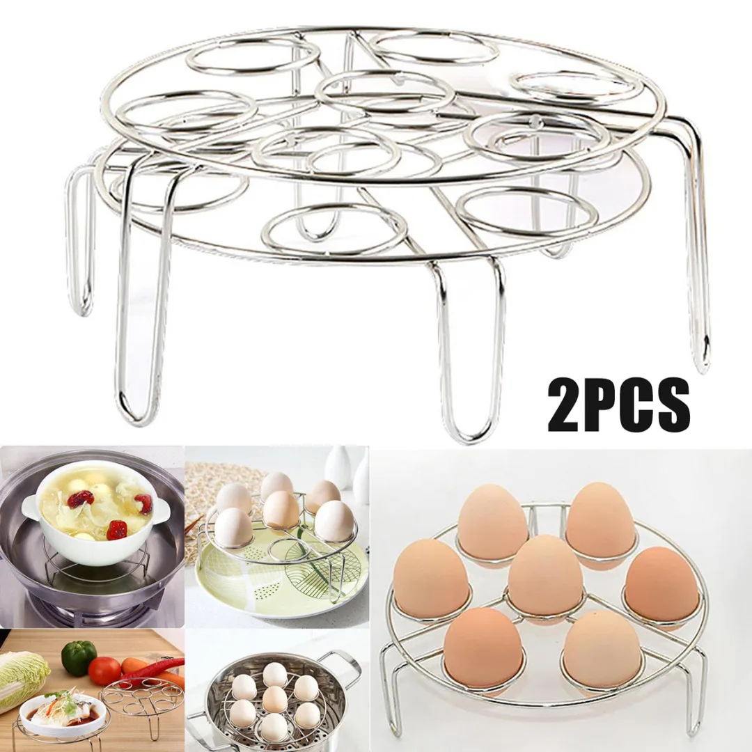 JX-LCLYL 2Pcs Kitchen Steamer Rack Instant Pot Egg Vegetable Cooker Holder Heater