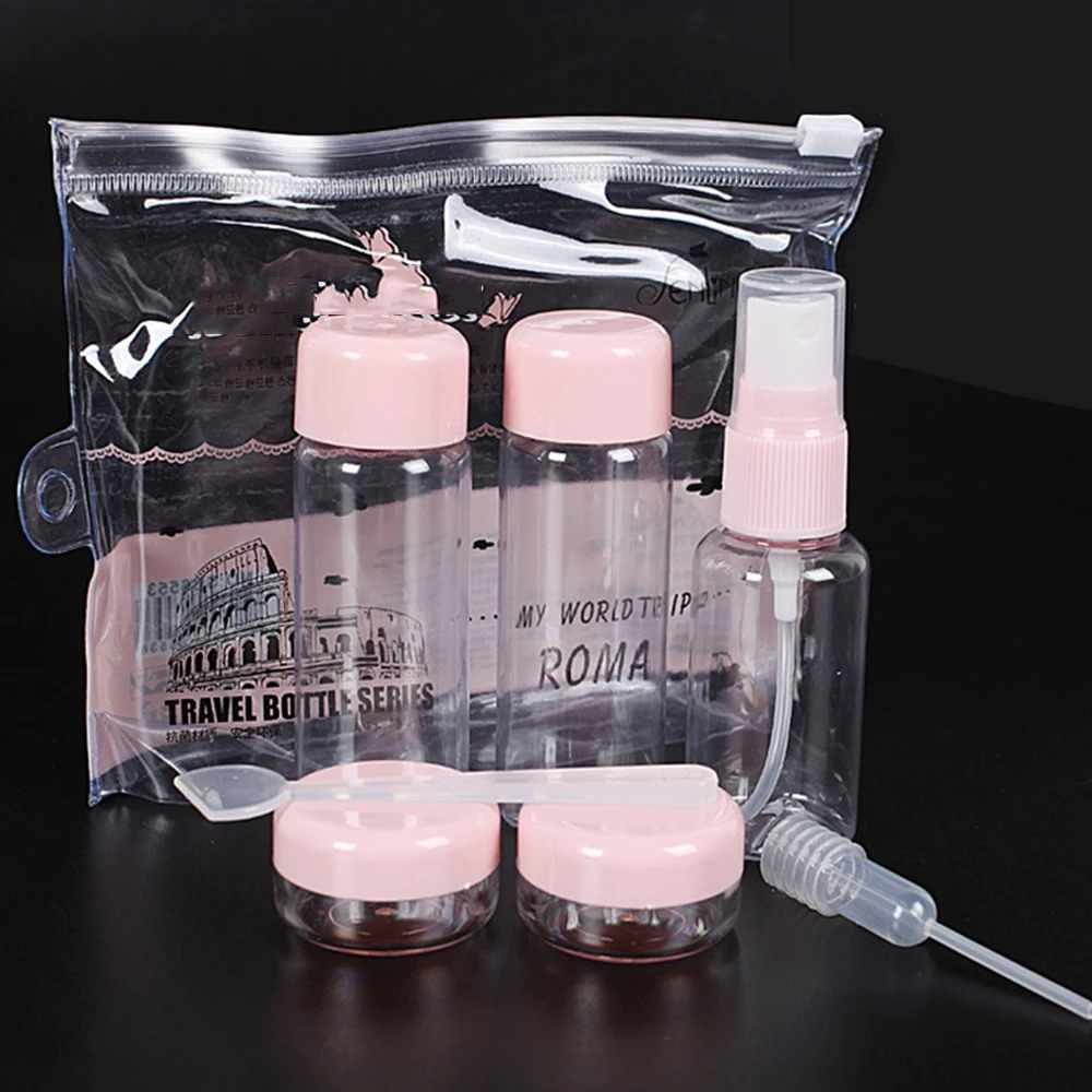  New 7pcs/set Useful Travel Bathroom cosmetic storage bottle Cosmetics Sub-Bottle Cmpty Bottle Set B