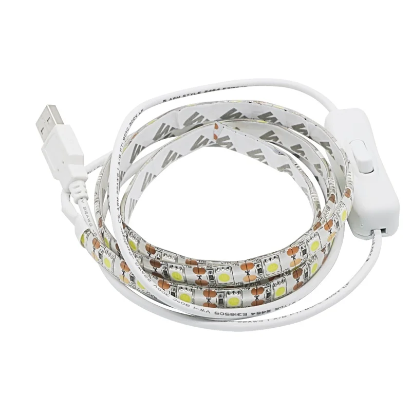SZYOUMY 10 шт. DC 5 в USB СВЕТОДИОДНАЯ лента SMD 5050 1 м 60 светодиодов LED ТВ фоновое освещение