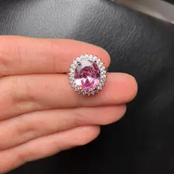 Распродажа коктейльное кольцо розовый циркон сверкающие женские кольца для женщин кольца
