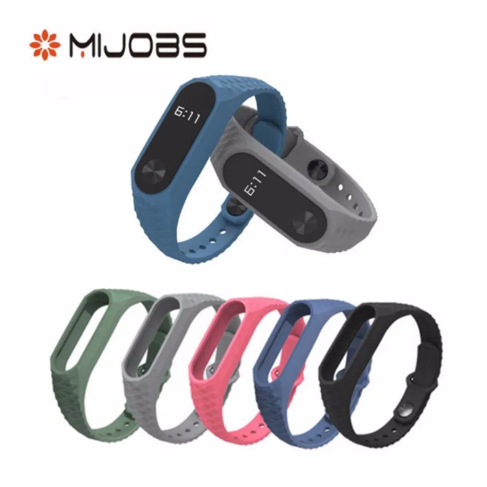 

Mijobs Colorful Silicone Wrist Strap Bracelet Double Color Replacement for Original Miband 2 Xiaomi Mi band 2 M2 Y2 Y2 Plus Band