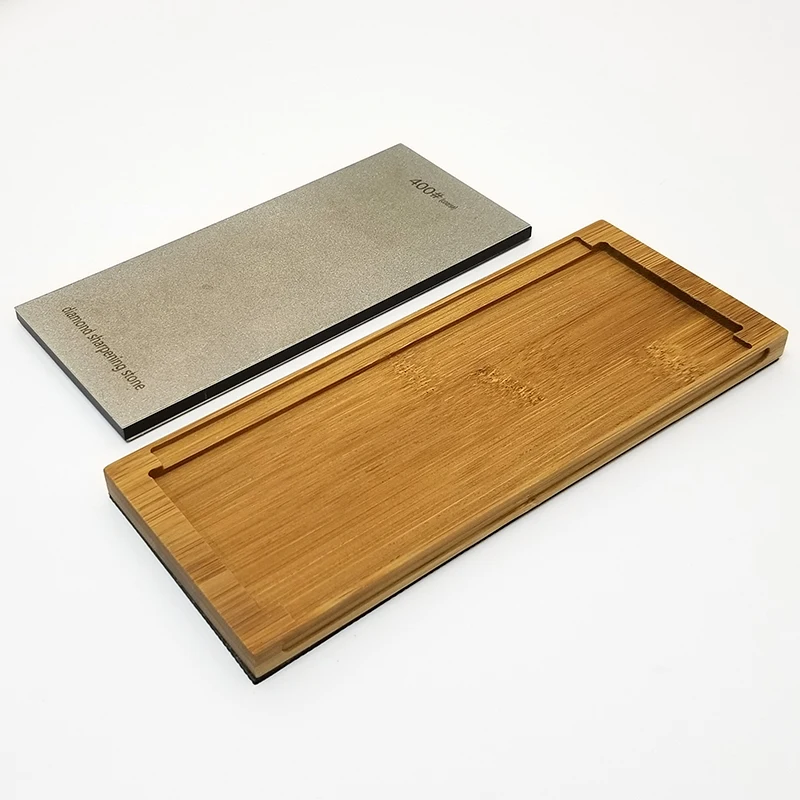 80-3000 Алмазная двухсторонняя точилка для ножей Профессиональные кухонные инструменты заточка камней Шлифовка с бамбуковой основой