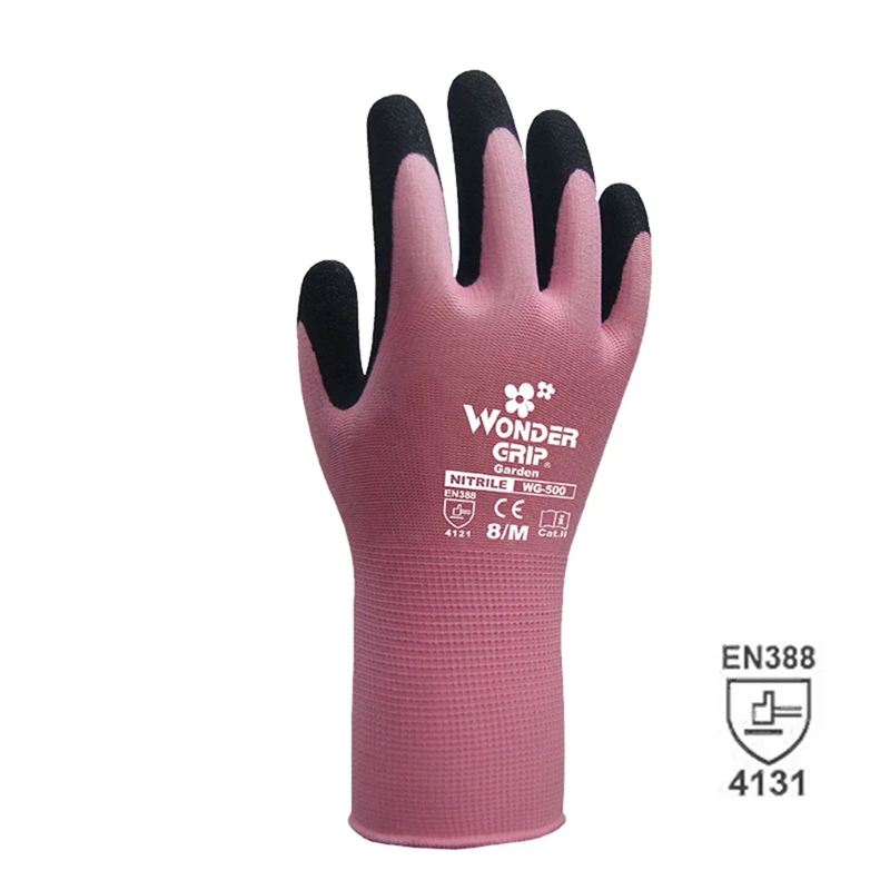 Wonder Grip 4131, Универсальные перчатки для садоводства, нейлоновые, для обеспечения безопасности труда, быстро легко копать и сажать - Цвет: PK