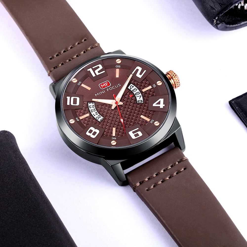  MINIFOCUS Luxury Brand Men Military Army Quartz Watch Men's Analog 3D Dial Clock Waterproof Wristwa