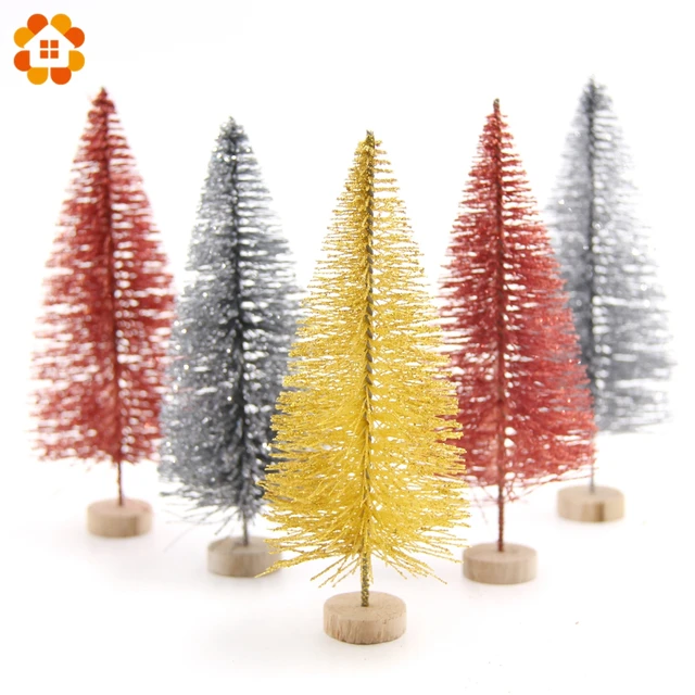 3pcs 13cm Christmas Tree Diy Gold Silver Red Small Pine Mini 3pcs 13cm Christmas Tree Diy Gold Silver Red Small Pine Mini Trees Placed In The Desktop Home