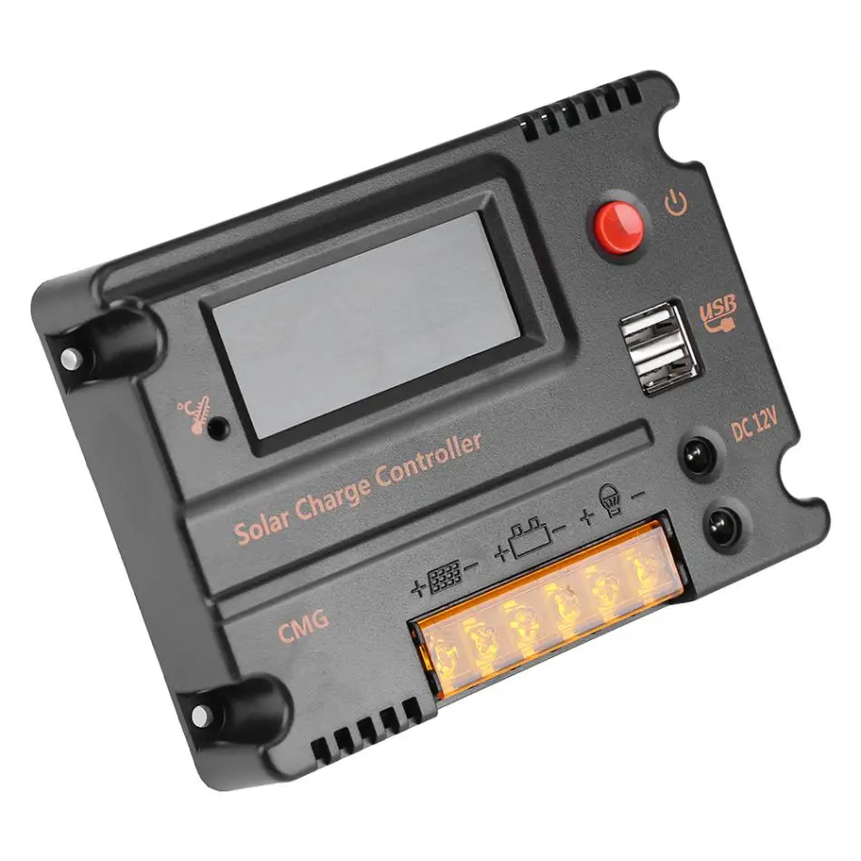

DC 12V/24V 10A LCD Display Solar Panel Charge Intelligent Controller Battery Regulator Dual USB