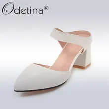 Odetina/Новинка модные удобные шлепанцы на высоком каблуке копытце