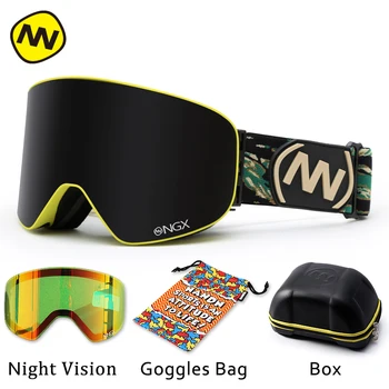 NANDN Ski goggles Skiing Eyewear Double Lens UV400 Anti-fog Adult Snowboard Skiing Glasses Women Men Snow Eyewear nandn snow ski goggles men women double lens uv400 anti fog skiing eyewear snow glasses adult skiing snowboard goggles