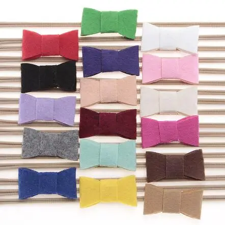 

2017 New 20Pcs Cute Girl Felt Bowknot Khaki Nylon Headband Hair Accessories Hair Bow Girl Headband