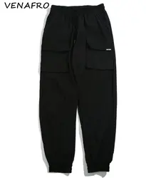 Мужские повседневные штаны в стиле хип-хоп повседневные спортивные штаны бегущие Модные полосатые брюки с боковыми полосками Harajuku черные